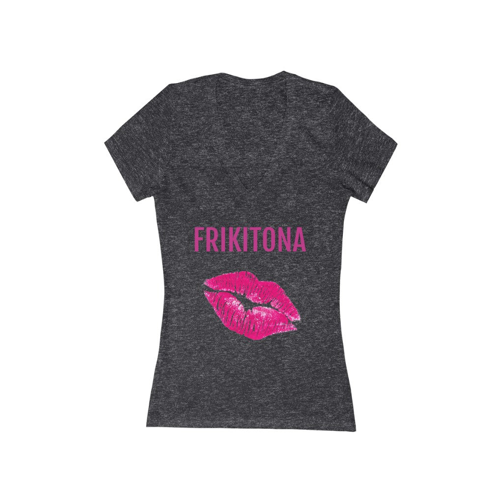 Lushes (Frikitona) Women's Jersey Short Sleeve Deep V-Neck Tee