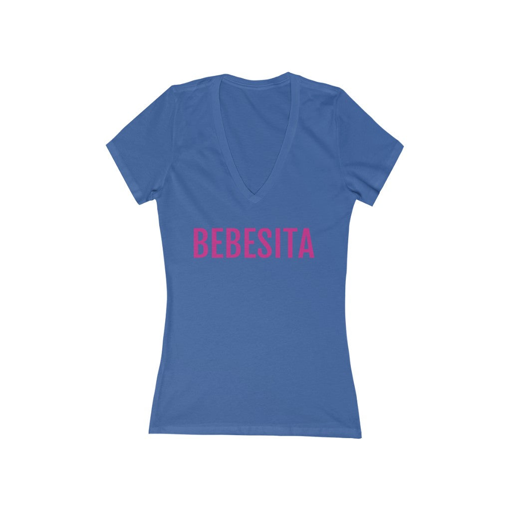 Lushes (Bebesita) Women's Jersey Short Sleeve Deep V-Neck Tee
